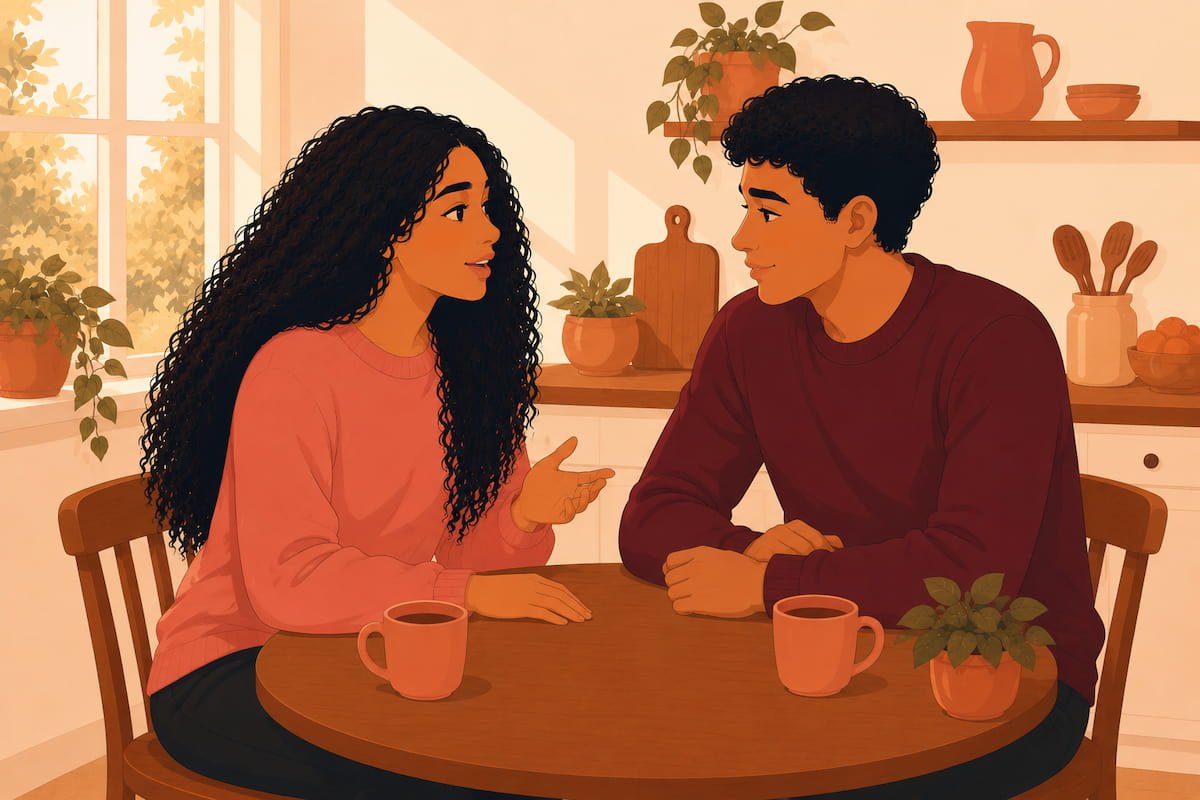 Couple learning to communicate unhappiness to their partner calmly